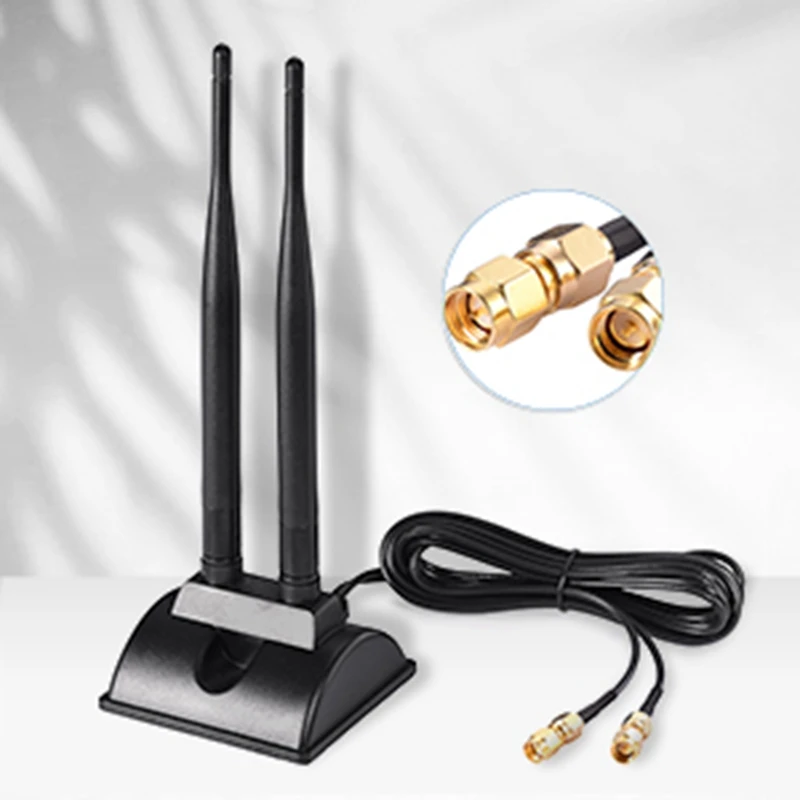 Superbat 6dBi 2400-2500 MHz /5150-5850MHz Dual Band Magnetic Base WiFi Antenna for Wukong Game PC,PCI PCIe WiFi cards