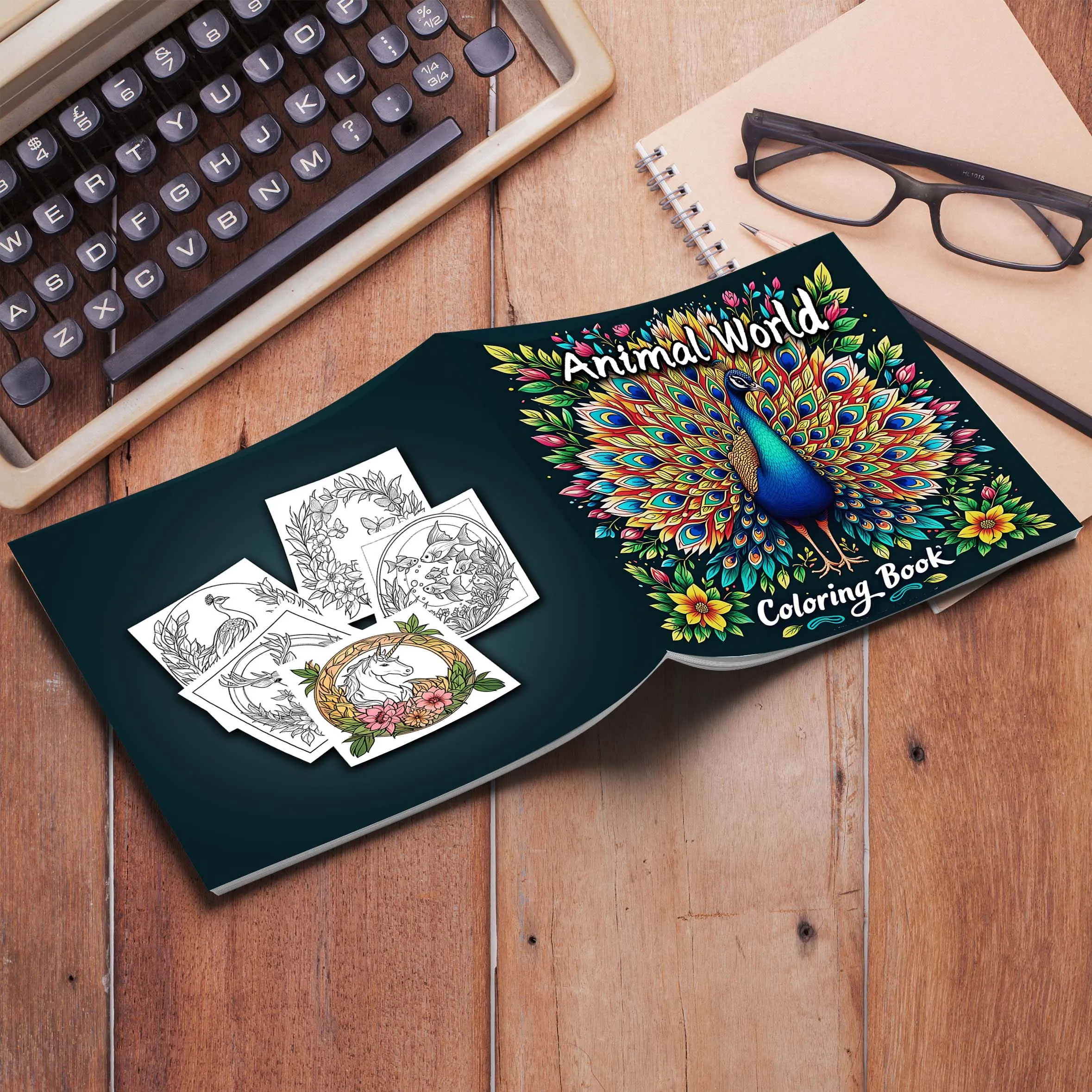 1pc Art Coloring Book 24Page Animal World pattern For Adults Teens Stress Kill Time Graffiti Painting Drawing Art Book
