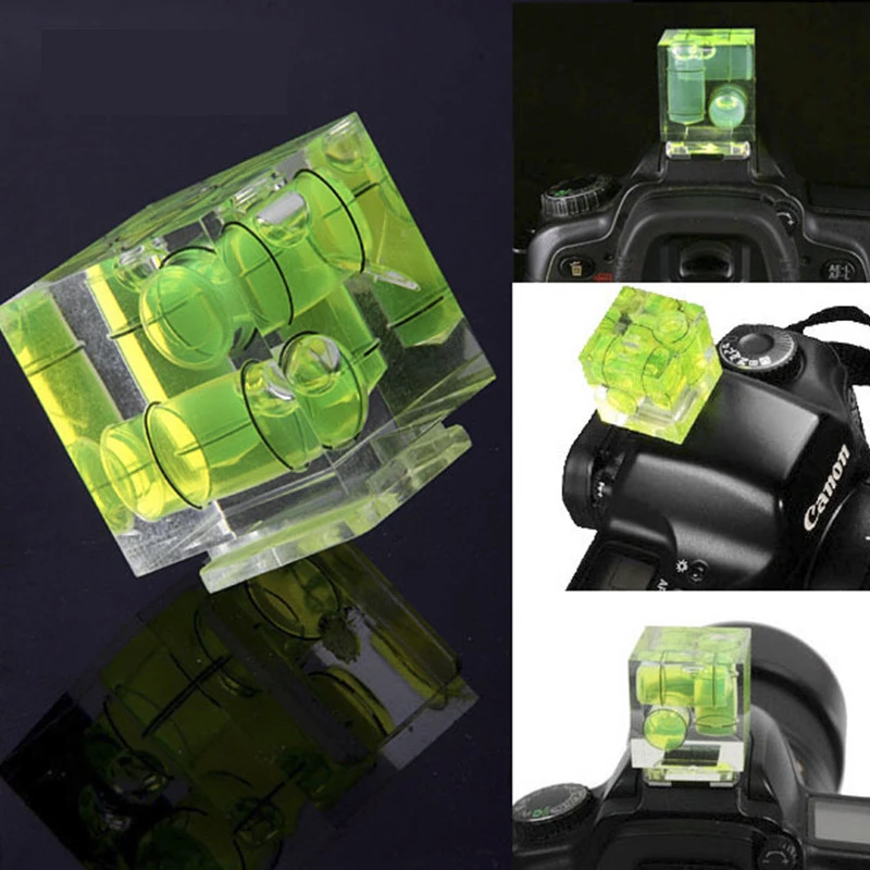 Triple 3D 3 Axis Bubble Spirit Level Camera Hot Shoe For Nikon FUJI Pentax for Canon SLR DSLR