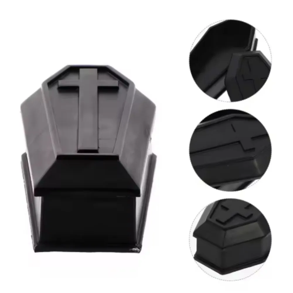 1-10pcs Coffin Halloween Box Prank Ornament Haunted House Mini Treat Favor Plastic Candy Jewelry Wooden Gift Props Adornment