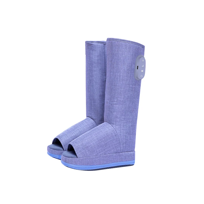 Factory Price  Portable Full 360d Coverage Air Pressure Leg Hot Compress Recovery Massager Boots Pedalable