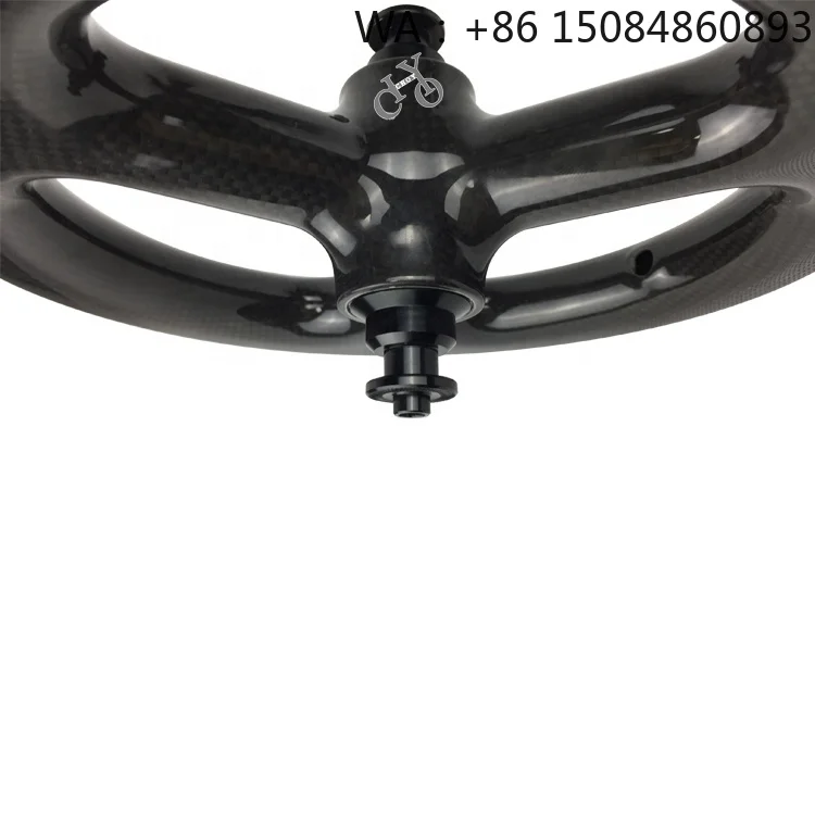 

16 Inch 349 Tri-Spoke Carbon Wheelset, 32x25mm carbon rim, 100/135mm spacing disc brake clincher bike wheel parts