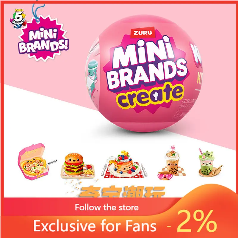

Original ZURU Kawaii Food Maker Blind Capsule Surprise Ball Collectible Desktop Ornament Display Toy Kit Art Set Pack Girls Gift