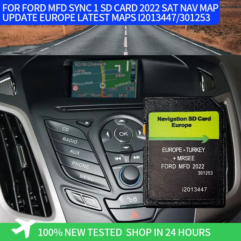 لعام 2022 FORD MFD SYNC 1 خرائط بطاقة SD Sat Nav تحديث SD Fiesta Focus KUGA، ترانزيت أحدث الخرائط في أوروبا