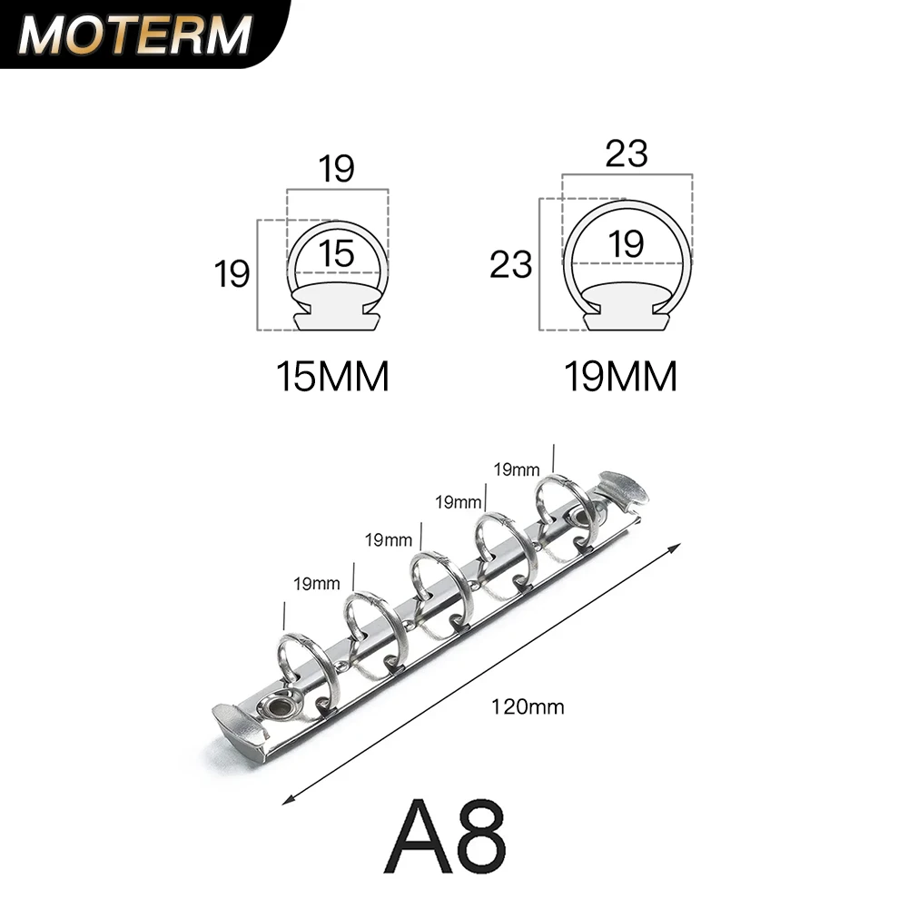 Moterm A8 Size Metal Spiral Rings Binder Clip 5 holes With 2 Pairs of Screw For Diary Notebook Planner Binder Clip File Folder