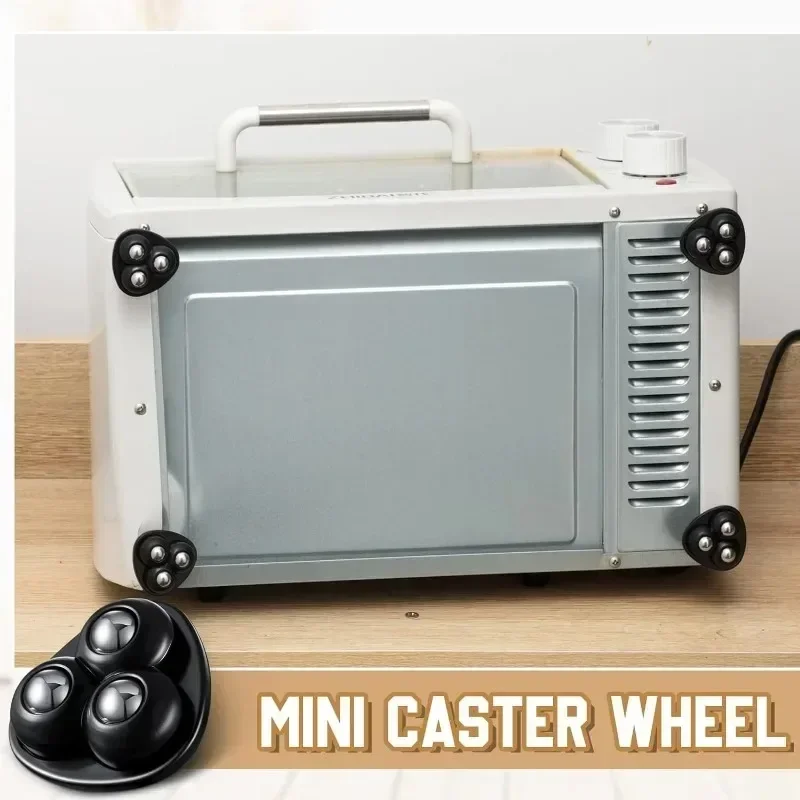 12/8/4PCS Self Adhesive Caster Mini Swivel Wheels Stainless Steel Universal Wheel 360° Rotation Pulley for Storage Box Furniture