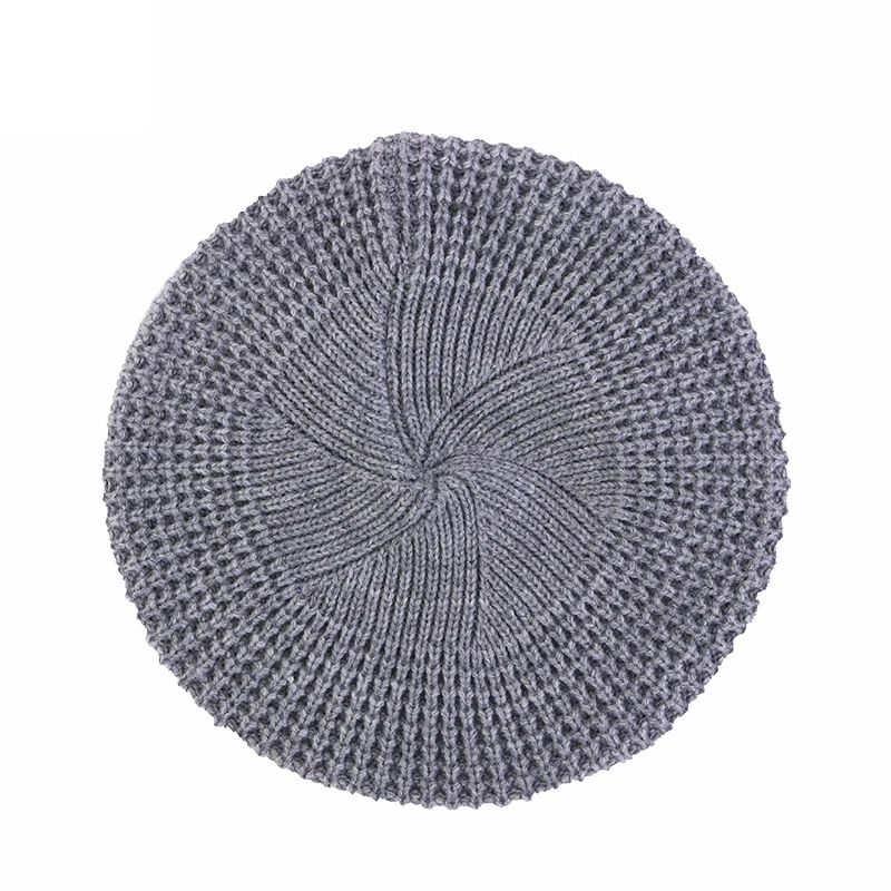 

Женский повседневный однотонный вязаный берет, весенне-осенний вязаный акриловый берет, женская шапка-бини художника, береты, уличная одежда, уличная одежда