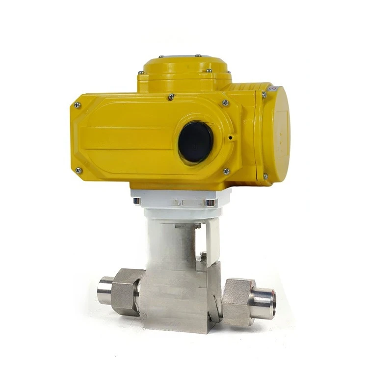 NPT Threaded Forged Ball Valve Driven by High Pressure Switching Electric Actuator for Nitrogen in Steam Pipeline Boiler