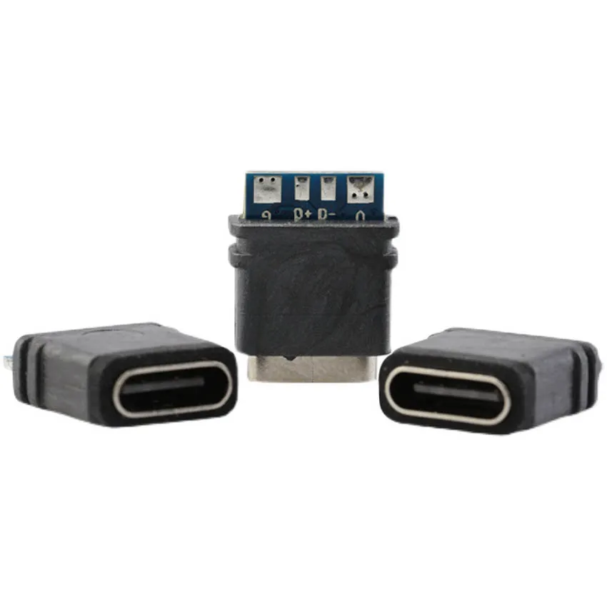 5PCS USB 3.1 Waterproof Type-C Connector16PIN 5A Female Socket Double 5.1K Resistor Support Charging And Discharging