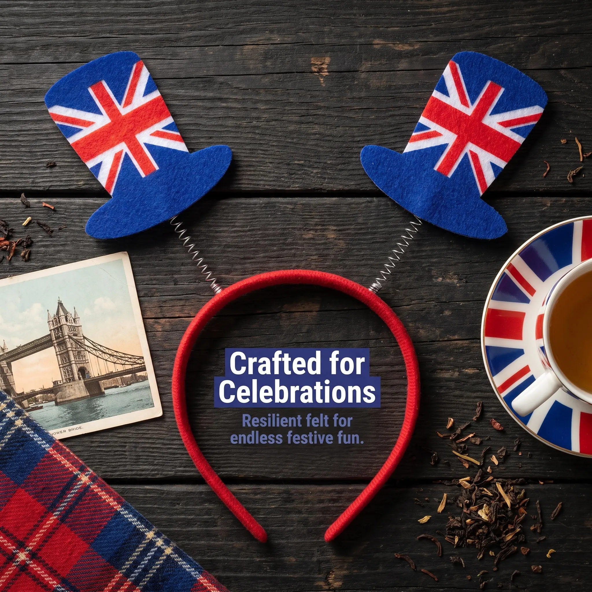 Party Games Uk - ที่คาดผมลายธงชาติอังกฤษ สำหรับงานวันเกิดของพระราชา งานกีฬา งานเฉลิมฉลองอังกฤษ และชุดแฟนซี