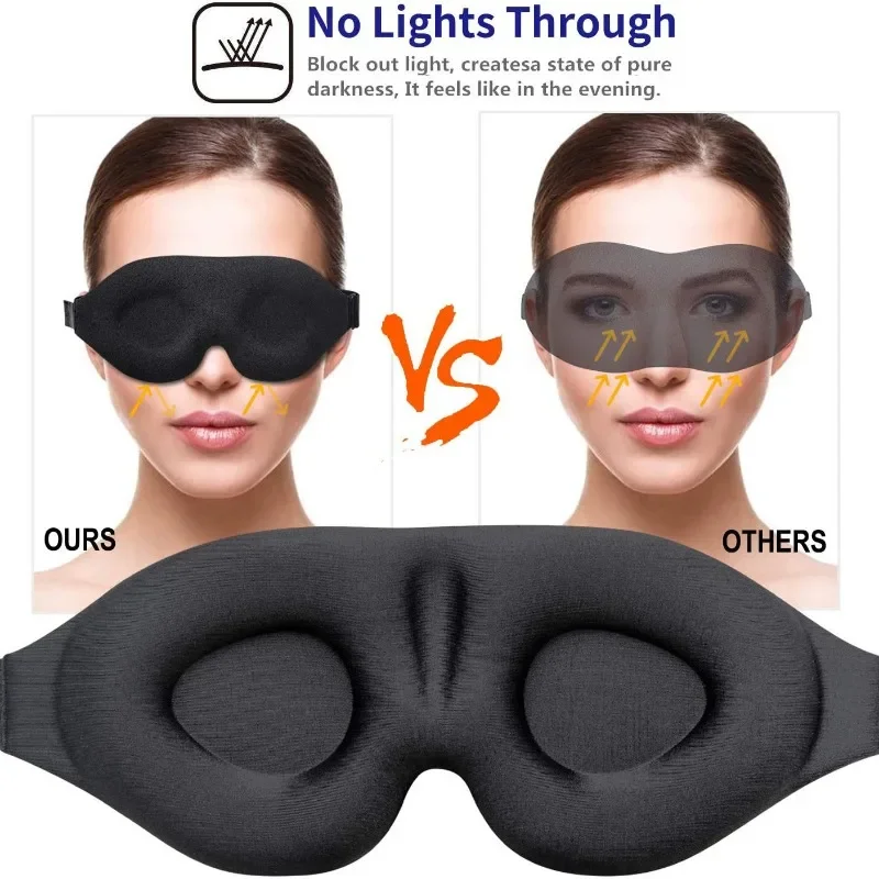 Sleep Eye Mask Sleep Travel Aviation Black Noseless Eye Mask 3d Stereoscopic Eye Mask