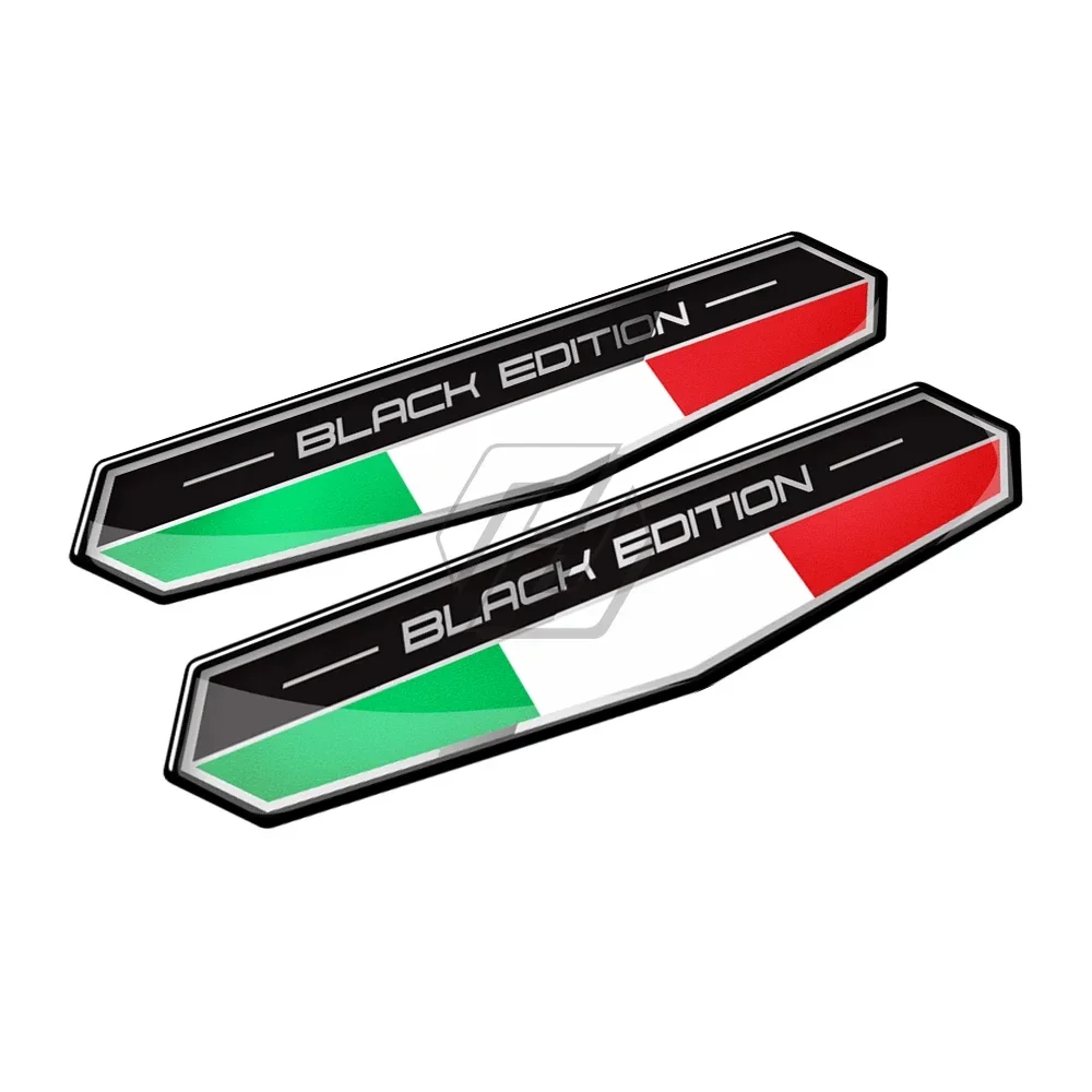 3D มอเตอร์ไซด์อิตาลีธงสติกเกอร์ Italia Black Edition Decals จัดแต่งทรงผมรถจักรยานยนต์ Italia สติกเกอร์