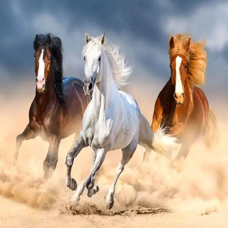 ที่กำหนดเองภาพจิตรกรรมฝาผนังวอลล์เปเปอร์ 3D สเตอริโอ Horse ภาพห้องนั่งเล่นโซฟาทีวีโซฟาห้องนอนพื้นหลังภาพวาด Papel De Parede 3 D