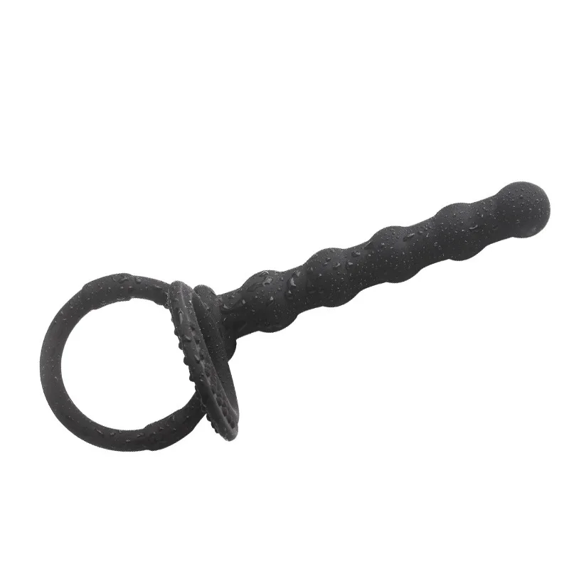 Silicone Double Penetration Dildo for Couples Dual Stimulation G-Spot Massager with Anal Beads And Cock Ring Adult Sex Toy - view 5