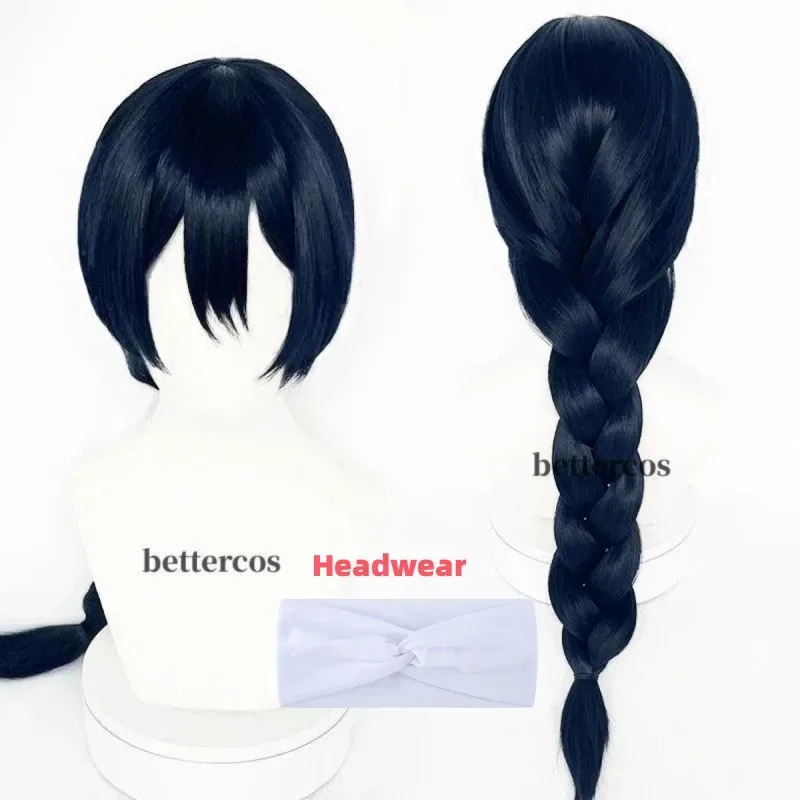 

Аниме Amanai Riko, парик для косплея, 60 см, черный, синий, термостойкие синтетические волосы, женские парики для ролевых игр + шапочка для парика