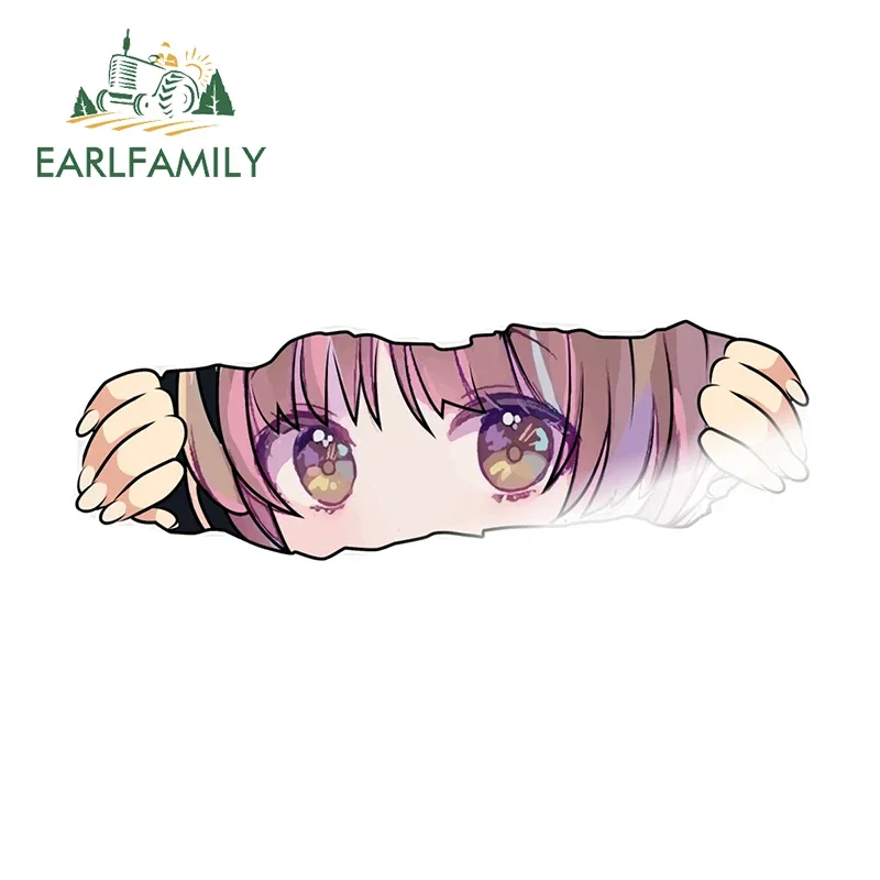 

EARLFAMILY 13cm X 4.3cm Bright Girl Eye Tear Car Stickers Personality Creativite Rearview Mirror Decal RV VAN Decoration
