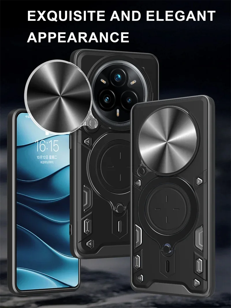 ل Realme 14 Pro Plus 5G حافظة منزلق عدسة الكاميرا درع الحالات ل Realmi Realme Realme14 Pro + Plus غطاء حامل حلقة مغناطيسي