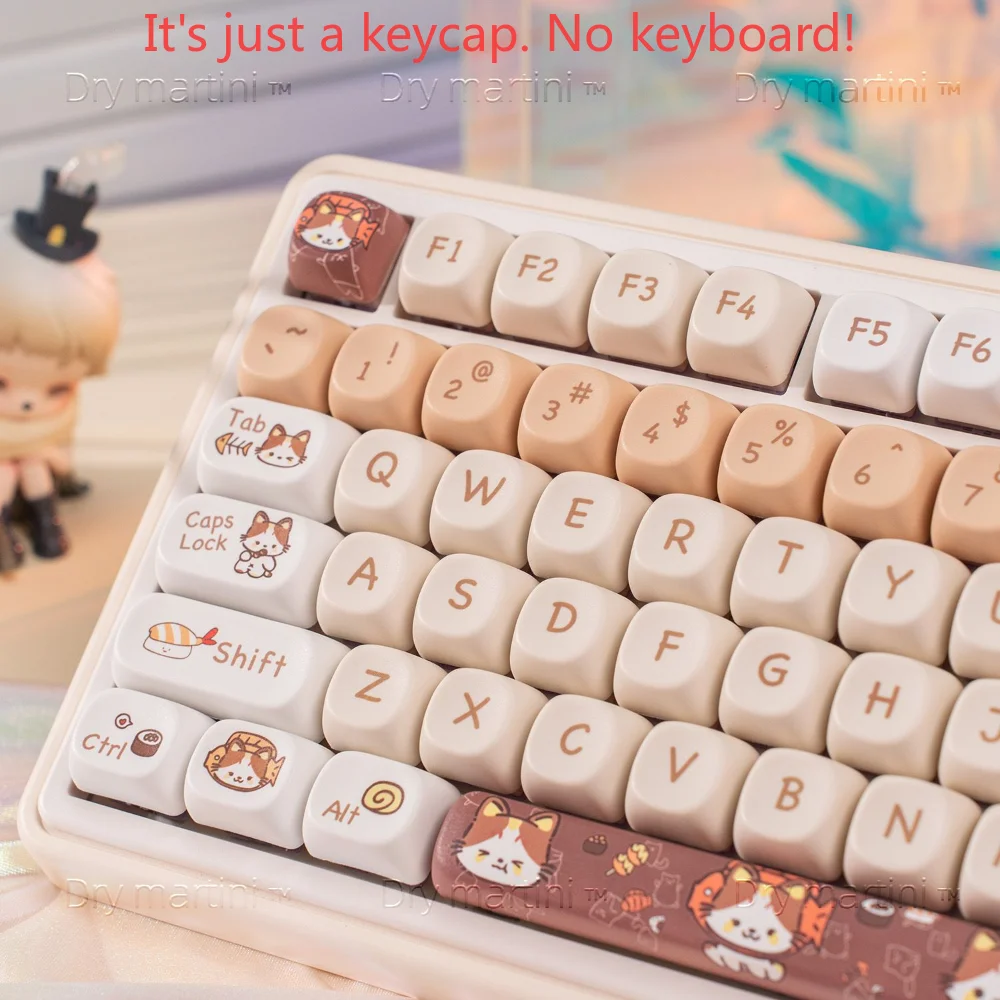 Cute Kitten Rabbit Keycaps 137 Keys Cartoon Animation MOA Keycap Set do klawiatury mechanicznej 68/84/87/104 Gra biurowa