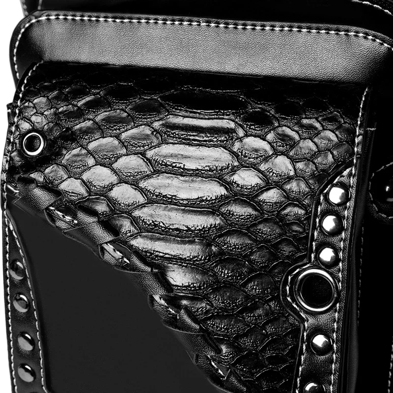 Imagem -05 - Steampunk Moda pu Couro Motocicleta Fanny Pack para Mulheres Bolsas de Coxa Cinto de Cintura Drop Leg Bolsa Viagem Design Casual Presente