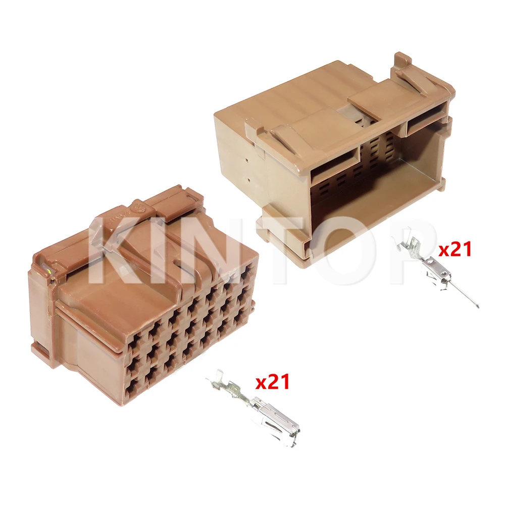 

1 Set 21 Pins AC Assembly Car Electric Cable Socket 967635-1 1-967630-1 8-968975-1 Brown Auto Unsealed Connector