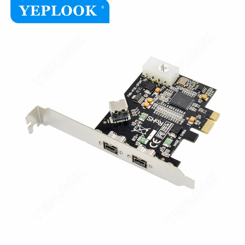 

PCIe 3 Ports 1394B 1394 Card Firewire 800 PCI-Express x1 Controller Card TI XIO2213AZAY Chipset For DV Camera HD Video Capture