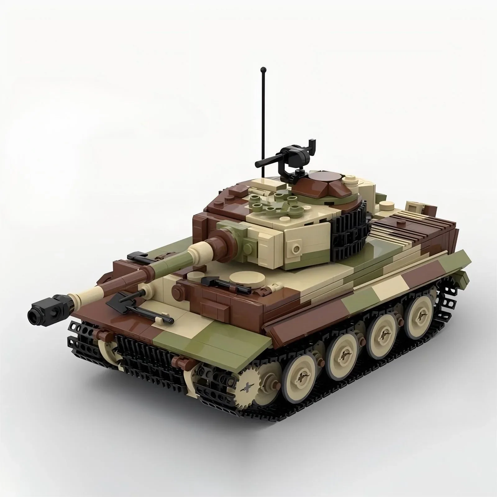 MOC Militärserie Tiger E Deutscher Panzer Artillerie Gepanzertes Fahrzeug Baustein-Modell DIY Kinderspielzeug Geburtstagsgeschenk – Detail 2