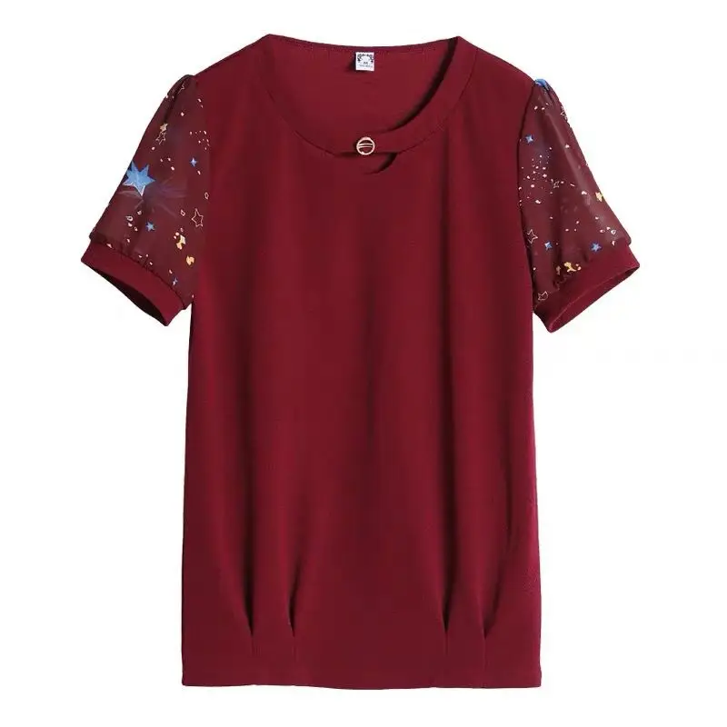 Fashion O-Neck Hollow Out Gauze Blouse Women's Clothing 2023 Spring New Oversized Casual Pullovers All-match Commute Shirt