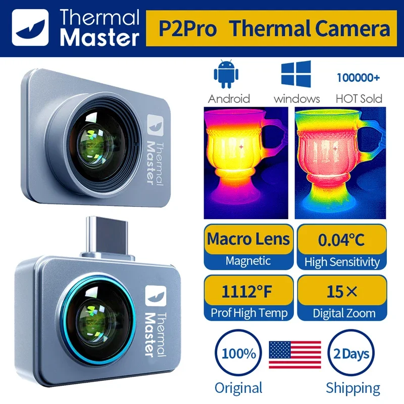 Thermal Master P2Pro Thermal Imaging Camera Heat Detection 256 × 192 Resolution for Phone 1112℉ Infrared Thermal Imager