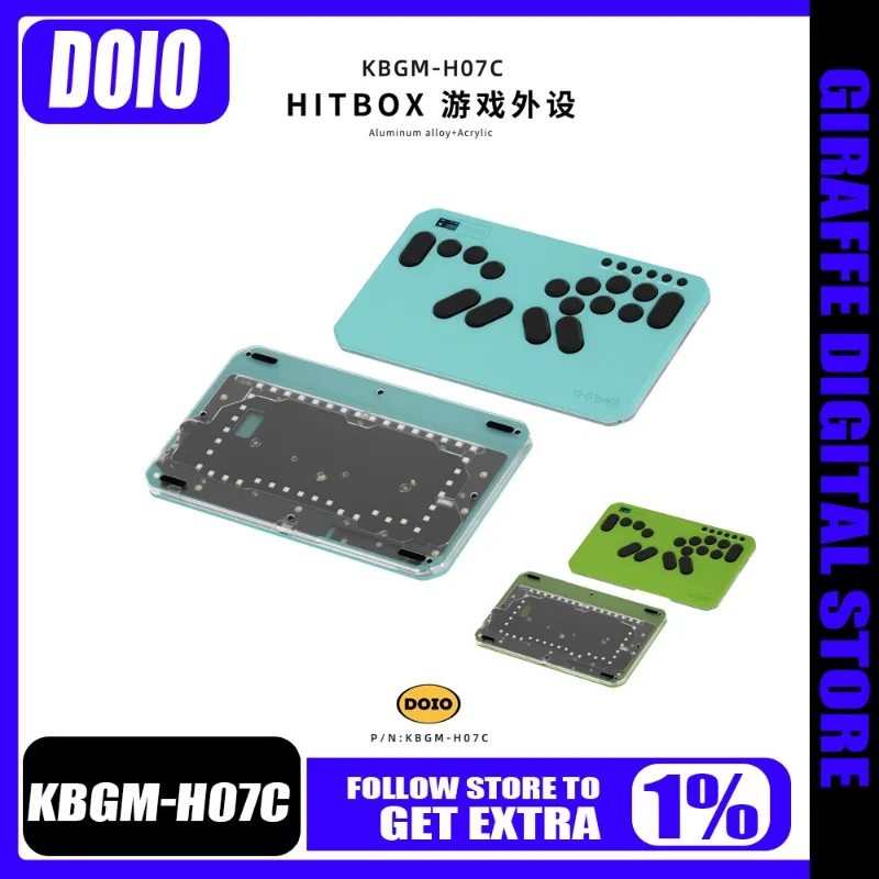 

DOIO HITBOX KBGM-H07C Mini Keyboard Aluminum Alloy PBT Ergonomics Game Peripheral Custom Keypad Supports PS4 PS5 Switch PC Steam