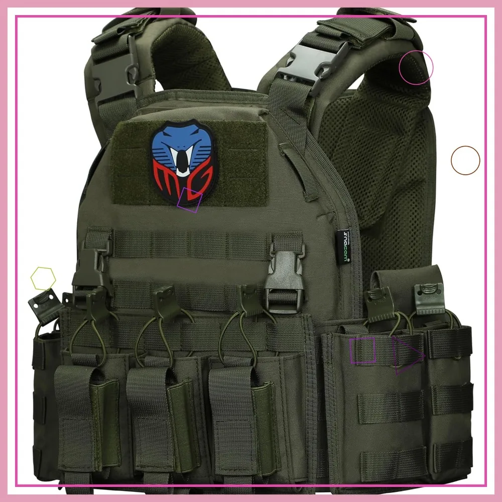 

Men's Tactical Airsoft Vest with Molle System, Adjustable for Outdoor Activities