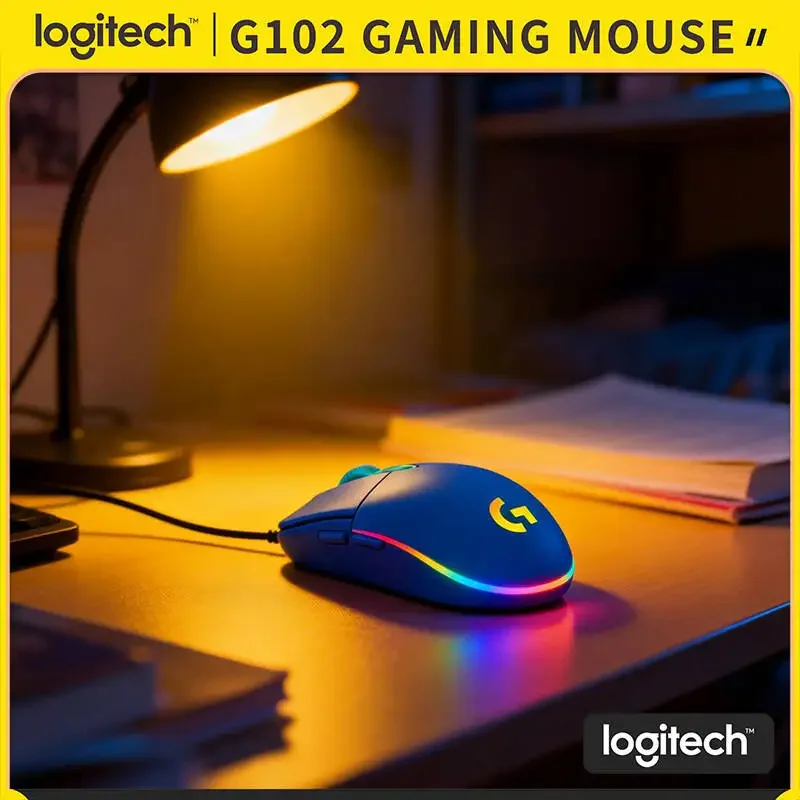 

Logitech G102 Prodigy gaming mouse, 1000Hz polling rate, 16.8M RGB color tone, mechanical buttons, 6 e-sports buttons