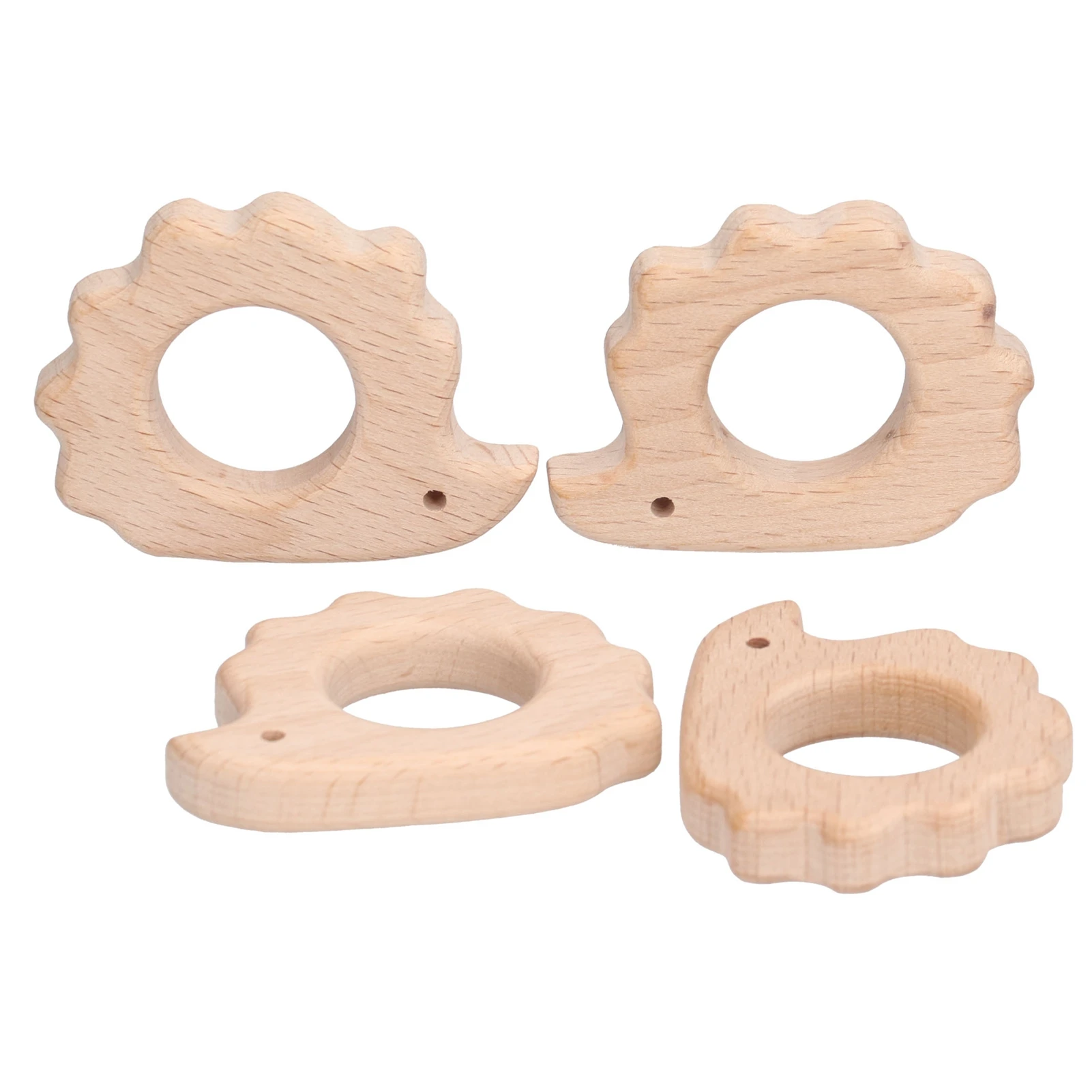 Jouets de dentition pour bébé, pendentif artisanal en bois de hêtre en forme d'ormeau, pour collier, bracelet, pendentif de dentition pour bébé