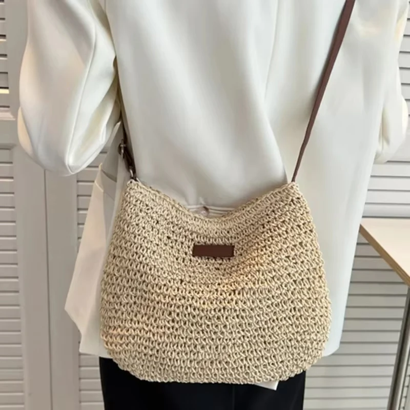 Elegant Light Paper Rope Bag - Bohemian Handmade Style, Hot-Selling Beach/Casual Bag (Crossbody & Shoulder Tote) image 2