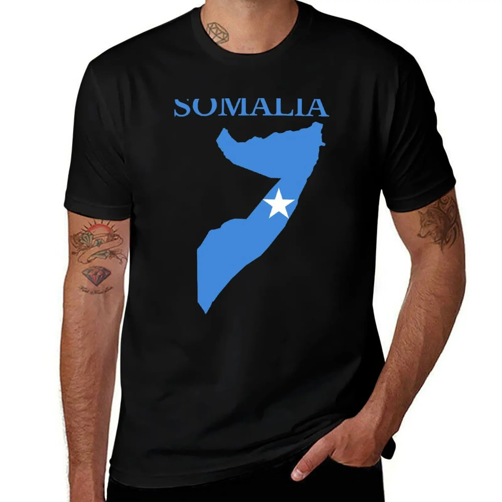 

Somalia Flag Map T-Shirt Holiday Party T-Shirt for Men