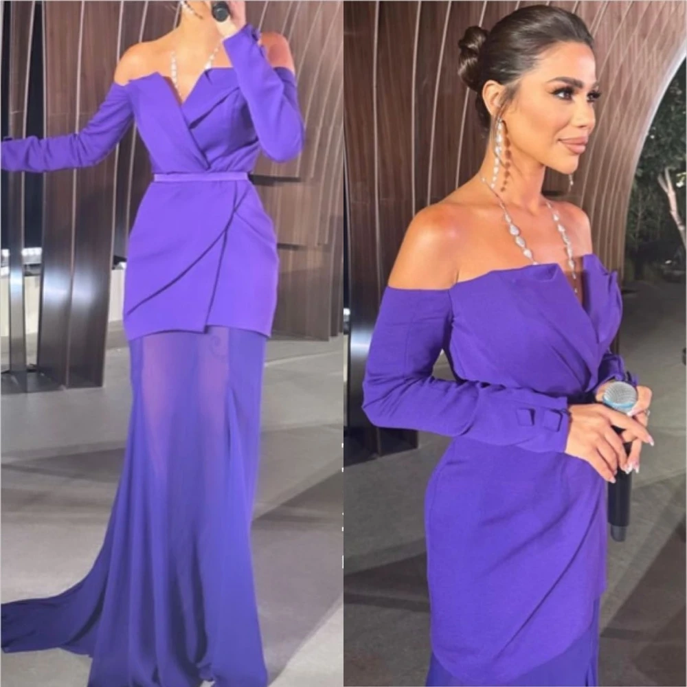 

Ball Fashion High Quality Off-the-shoulder Mermaid Party Dresses Floor Length Skirts Charmeuse Evening Vestidos Prom 2023