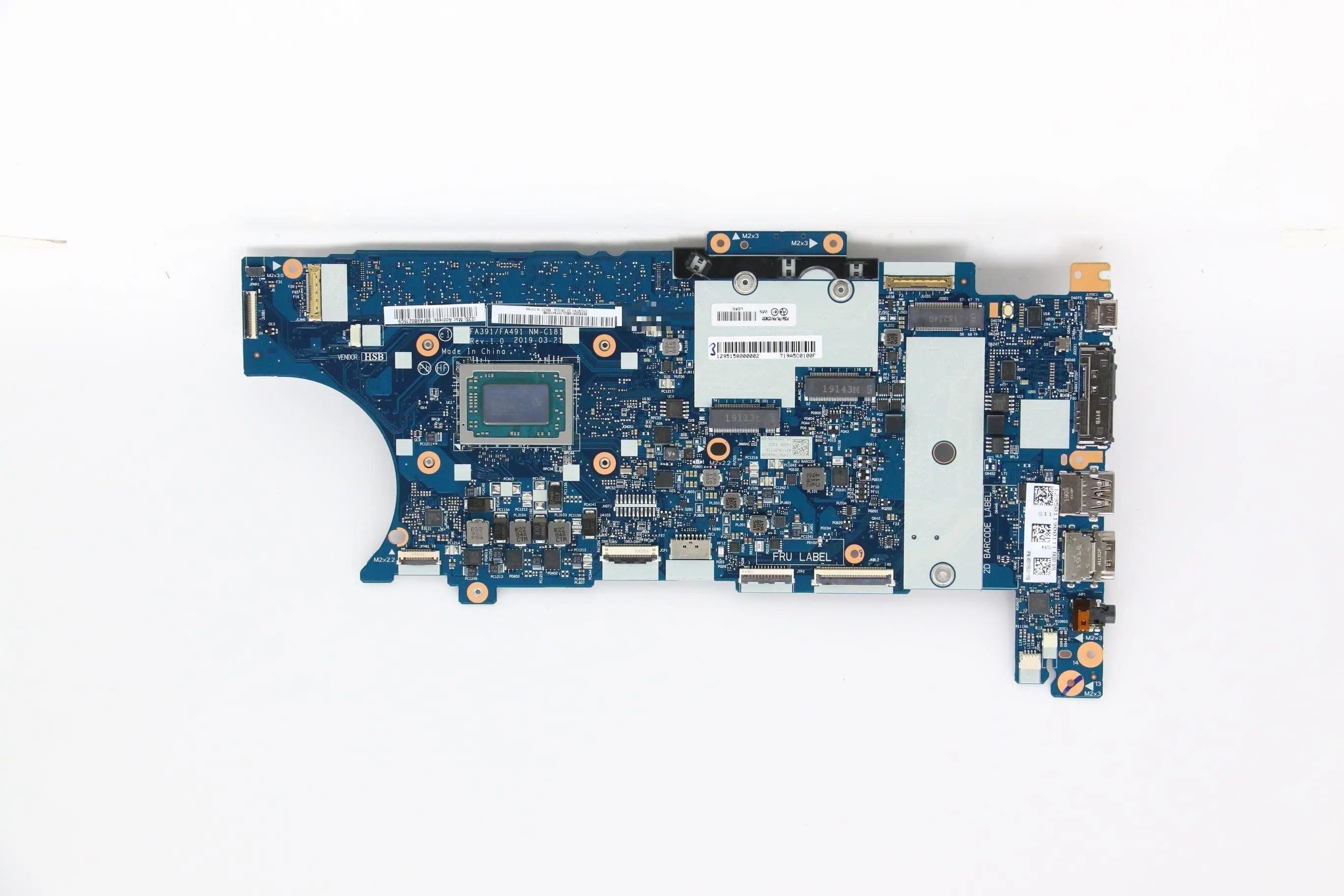 Imagem -02 - Laptop Thinkpad Placa-mãe sn Nm-c181 Fru 02dm201 Cpu R33300up R53500up R73700up Uma Dram 8g 16g Novo Fa391 Fa491 X395 T495s