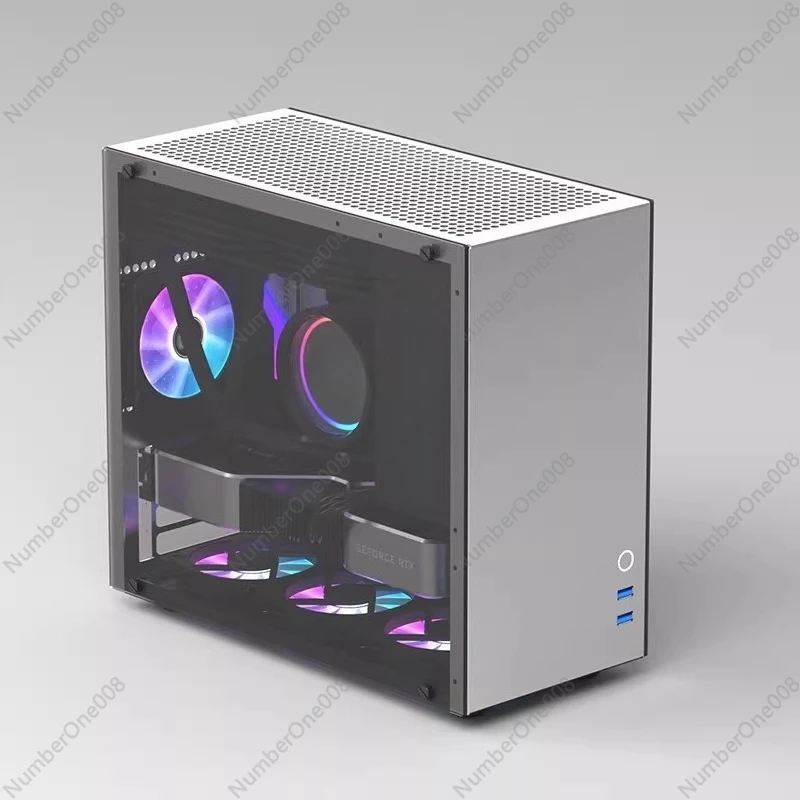 M8 Aluminum MATX Computer Case, Supports ATX Power Supply & 240mm Water Cooling, Transparent Side Panel