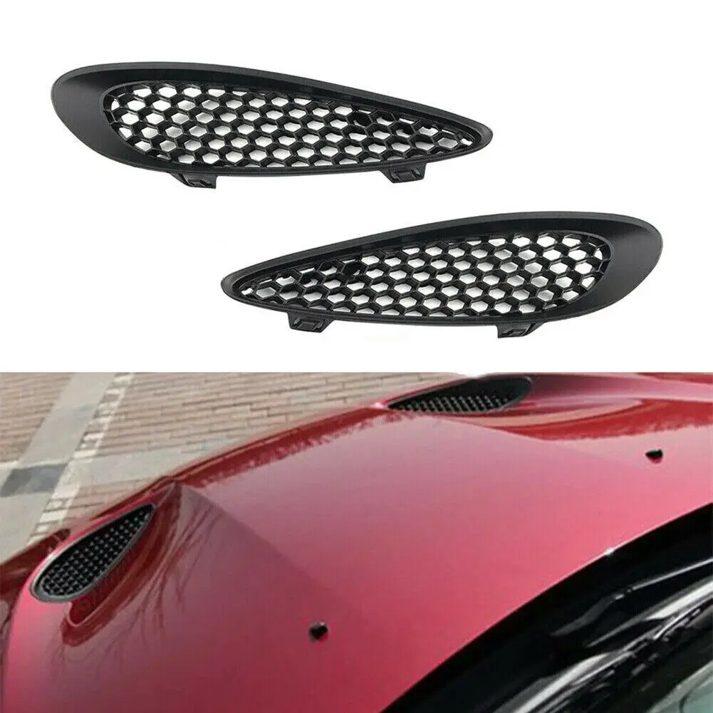 

1 Pair Hood Side Grille Bezels Insert Trim Front Right And Left Engine Cover Air Vent Grille Decoration Replaces 68090699AB