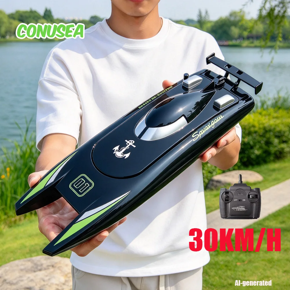 Rc Boat 2.4G Remote-Controlled Toys for Adults 30Km/h Racing Speedboat Radio Control Boat Electric Ship Pool Outdoor Play Boys