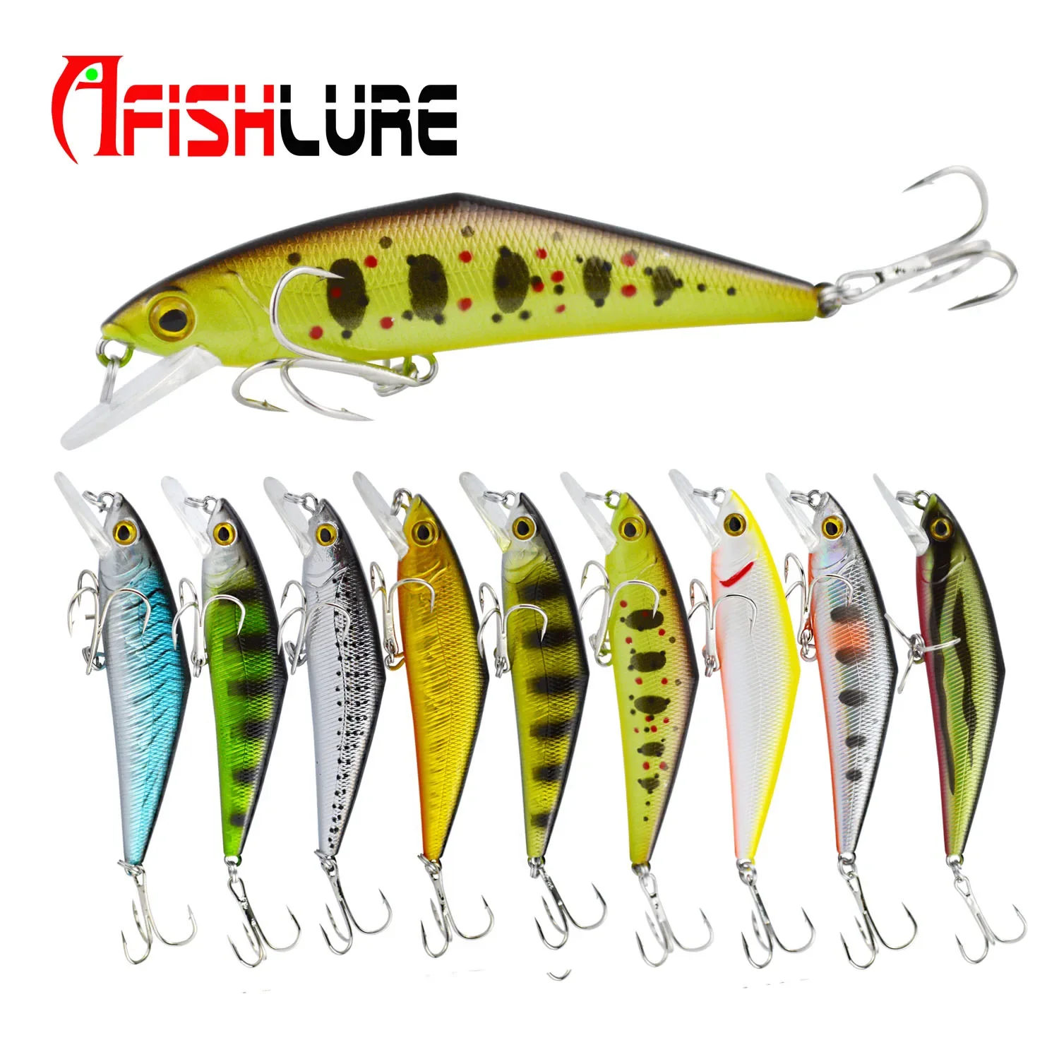 

Afishlure жесткая приманка в форме гольяна 85 мм/15 г, искусственные крючки для ловли рыбы, жесткая приманка, D контактные воблеры в форме гольяна