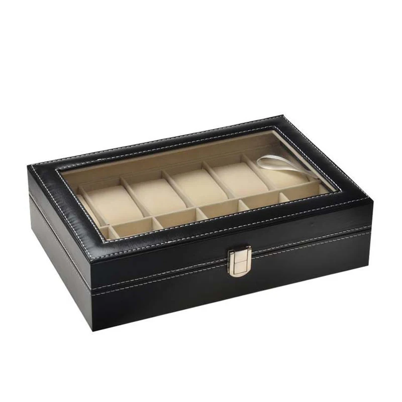 61012 20 Slots Wrist Watch Box Watch Holder Storage Case Organizer PU Leather Watch Display Box regalos para hombre