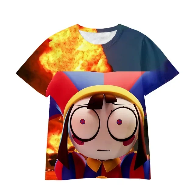 THE AMAZING DIGITAL CIRCUS Graphic T Shirt Funny Pomni Caine Magical World Animes Tees Cartoon Manga Baby Girl Short Sleeve Tops