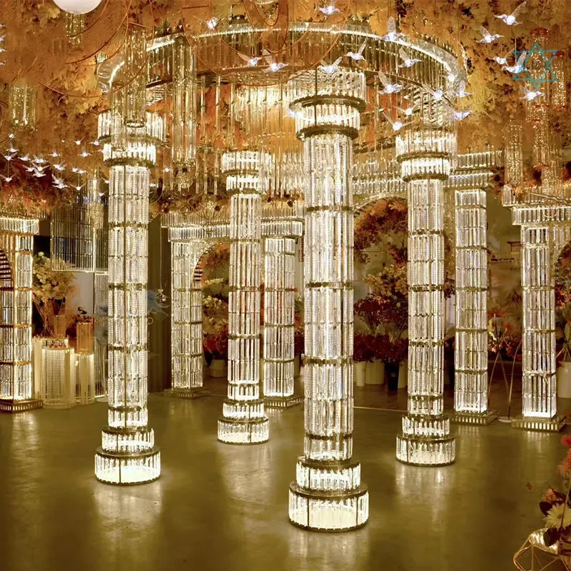 Wedding props Luminous crystal pavilion Wedding hall arrangement Ceremony pavilion Wedding scene decoration pavilion