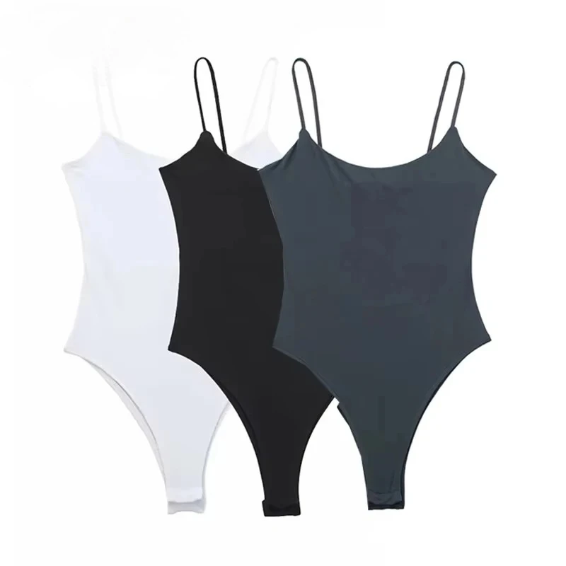 

White Black Body Woman Sleeveless Tight Bodysuit Lingerie Sexy Woman Bodys Bodycon Backless Bodysuit Women Summer Tops