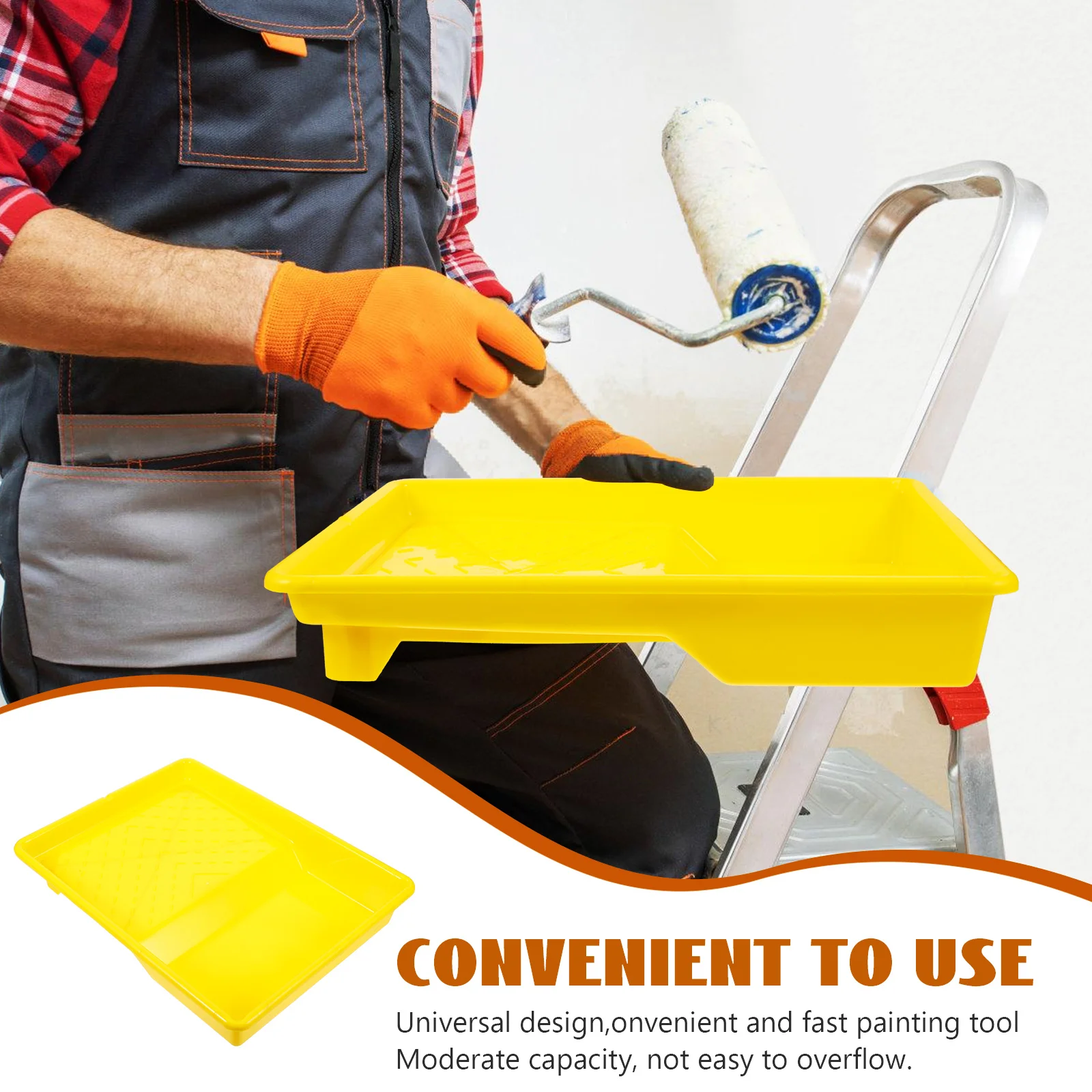 

Plastic Paint Roller Tray Medium Capacity Durable Paint Holder for Home Use Wall Painting Pigment Mixing Tray Wall Painting Tool