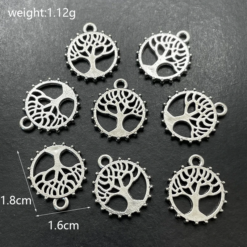 30pcs Multi Style Coin Hanging Tag Life Tree Sunflower Buddha Statue Lotus Pendant Beaded Bracelet Earring Jewelry Accessories