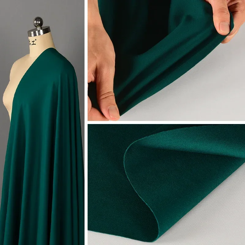 

Knitted Roman Fabric Dark Green Thickened Four Sided Elastic Skirt Sweater Cloth Apparel Sewing By Meters Diy Material
