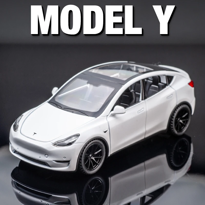 

1:32 Model Y New Energy Alloy Car Model Diecast Metal Car Model Simulation Sound and Light Collection Childrens Toys Gift