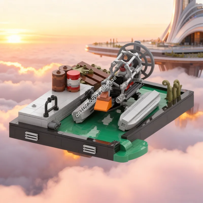 

407pcs MOC Half Life 2 Airboat Canals Diorama Model Building Blocks Christmas Gifts Architecture Assemble Idea Toy Kids Birthday