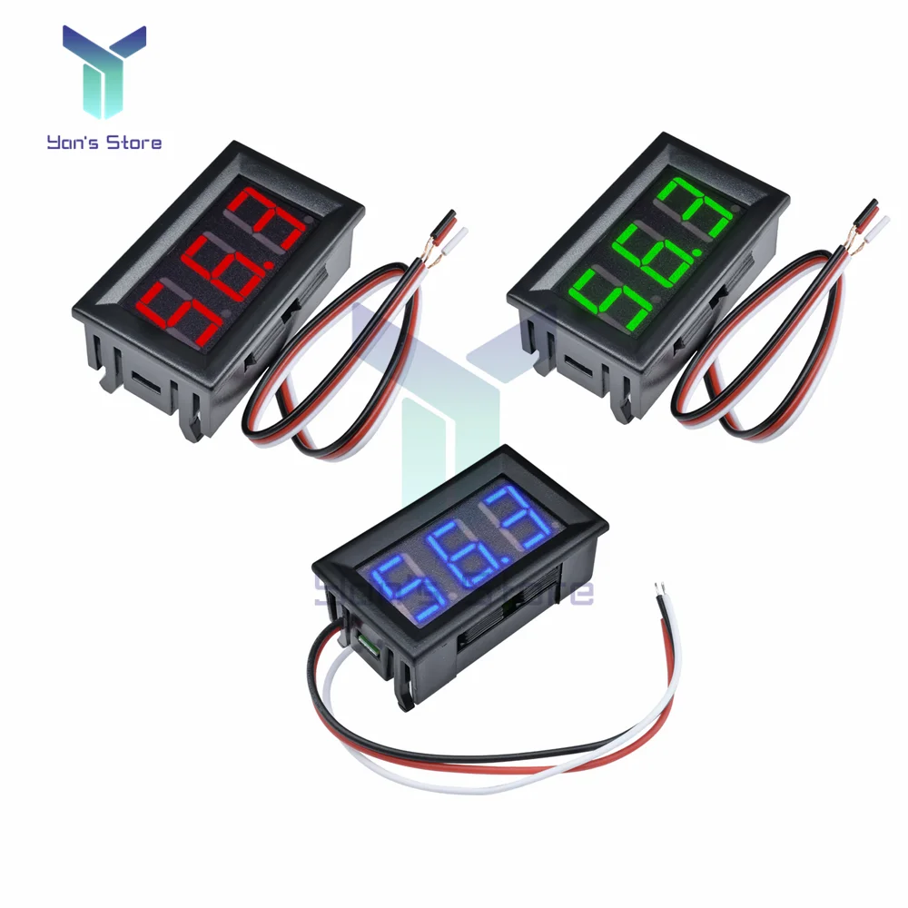 DC 0-100V Digital Voltmeter LED Display Voltage Detector Meter Panel Amp Volt Gauge 0.56